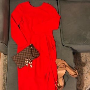 Red H&M Dress with Ruffle detail Size 6!
